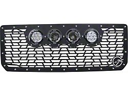 Vision X Upper Replacement Grille with 4.50-Inch CG2 Cannon LED Lights; Satin Black (15-19 Sierra 2500 HD)