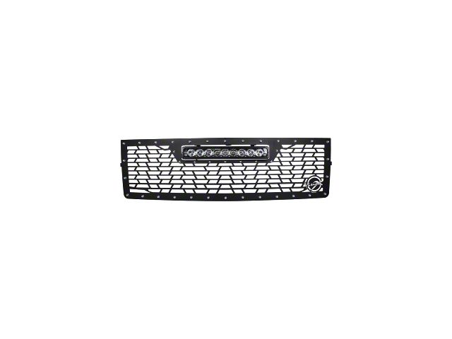 Vision X Upper Replacement Grille with XPR-9M LED Light Bar; Satin Black (14-15 Silverado 1500 w/ Z71 Package)