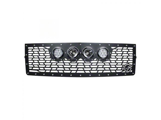 Vision X Upper Replacement Grille with 4.50-Inch CG2 Cannon LED Lights (15-19 Silverado 3500 HD)