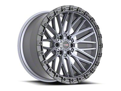 Vortek Off-Road VRT-608 Matte Titanium with Black Bead Ring 6-Lug Wheel; 17x9; -12mm Offset (04-08 F-150)