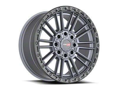 Vortek Off-Road VRT-604 Matte Titanium with Black Bead Ring 8-Lug Wheel; 17x9; 0mm Offset (11-14 Silverado 3500 HD SRW)