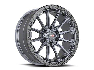 Vortek Off-Road VRT-601 Matte Titanium with Black Bead Ring 6-Lug Wheel; 22x12; -44mm Offset (09-14 F-150)