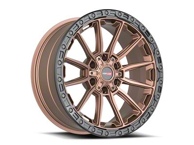 Vortek Off-Road VRT-601 Matte Bronze with Black Bead Ring 6-Lug Wheel; 20x10; -24mm Offset (14-18 Sierra 1500)