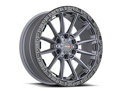 Vortek Off-Road VRT-601 Matte Titanium with Black Bead Ring 6-Lug Wheel; 17x9; 12mm Offset (99-06 Sierra 1500)