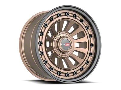 Vortek Off-Road VRD-702 Matte Bronze with Black Bolts and Lip 6-Lug Wheel; 20x9.5; -12mm Offset (23-25 Canyon)