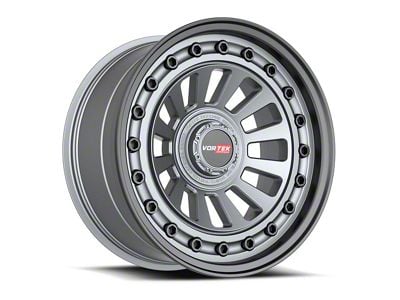 Vortek Off-Road VRD-702 Matte GunMetal with Black Bolts and Lip 6-Lug Wheel; 17x9; 0mm Offset (23-25 Canyon)