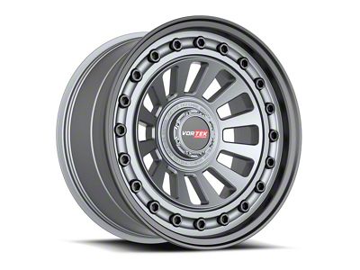 Vortek Off-Road VRD-702 Matte GunMetal with Black Bolts and Lip 6-Lug Wheel; 20x9.5; 12mm Offset (23-25 Canyon)