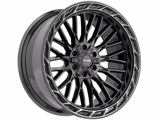 Vortek Off-Road VRP-502 Black Diamond Cut Ring with Dark Tint 6-Lug Wheel; 22x10; -18mm Offset (23-24 Canyon)