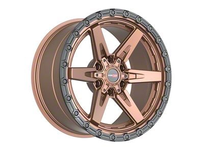 Vortek Off-Road VRT-602 Matte Bronze with Black Bead Ring 6-Lug Wheel; 17x9; 0mm Offset (23-25 Canyon)