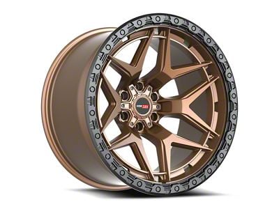 Vortek Off-Road VRT-603 Matte Bronze with Black Bead Ring 6-Lug Wheel; 17x9; 12mm Offset (23-25 Canyon)