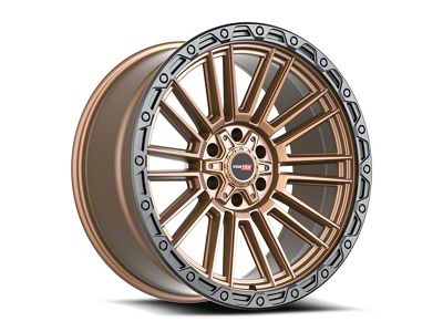 Vortek Off-Road VRT-604 Matte Bronze with Black Bead Ring 6-Lug Wheel; 22x10; -18mm Offset (23-25 Canyon)