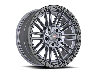 Vortek Off-Road VRT-604 Matte Titanium with Black Bead Ring 6-Lug Wheel; 17x9; 0mm Offset (23-25 Canyon)