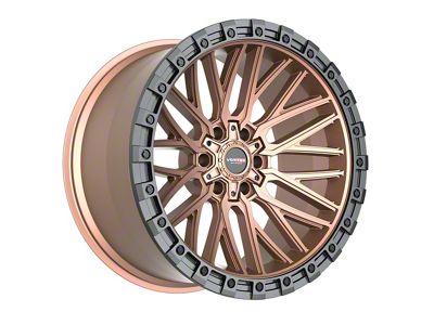 Vortek Off-Road VRT-608 Matte Bronze with Black Bead Ring 6-Lug Wheel; 20x10; -24mm Offset (23-25 Canyon)