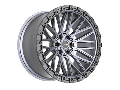 Vortek Off-Road VRT-608 Matte Titanium with Black Bead Ring 6-Lug Wheel; 17x9; 0mm Offset (23-25 Canyon)