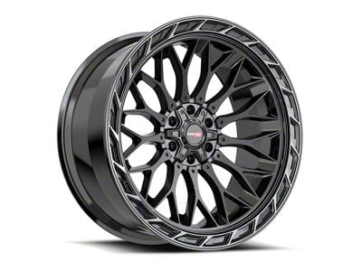 Vortek Off-Road VRP-503 All Black Center and Diamond Cut Ring with Dark Tint 6-Lug Wheel; 24x11; -24mm Offset (23-25 Colorado)