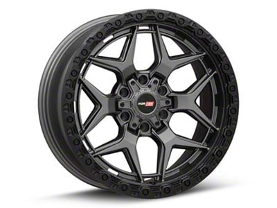 Vortek Off-Road VRT-603 Matte Titanium with Black Bead Ring 6-Lug Wheel; 18x9; 0mm Offset (23-25 Colorado)