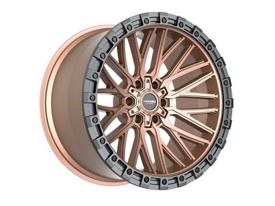 Vortek Off-Road VRT-608 Matte Bronze with Black Bead Ring 6-Lug Wheel; 20x12; -44mm Offset (23-25 Colorado)