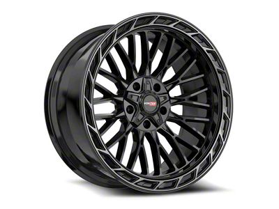 Vortek Off-Road VRP-502 All Black Center and Diamond Cut Ring with Dark Tint 5-Lug Wheel; 20x9; 0mm Offset (05-11 Dakota)