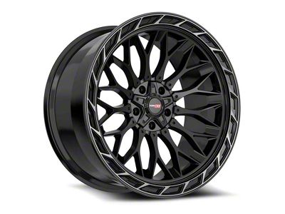 Vortek Off-Road VRP-503 All Black Center and Diamond Cut Ring with Dark Tint 5-Lug Wheel; 20x10; -18mm Offset (05-11 Dakota)