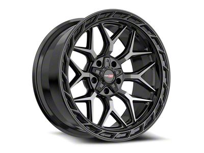 Vortek Off-Road VRP-504 Black Diamond Cut with Dark Tint 5-Lug Wheel; 20x9; 0mm Offset (05-11 Dakota)