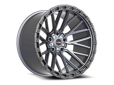 Vortek Off-Road VRT-608 Matte Titanium with Black Bead Ring 5-Lug Wheel; 20x10; -12mm Offset (05-11 Dakota)