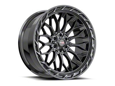 Vortek Off-Road VRP-503 All Black Center and Diamond Cut Ring with Dark Tint 6-Lug Wheel; 24x11; -24mm Offset (21-24 F-150)