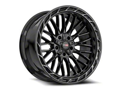 Vortek Off-Road VRP-502 All Black Center and Diamond Cut Ring with Dark Tint 5-Lug Wheel; 20x10; -18mm Offset (09-18 RAM 1500)