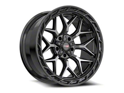 Vortek Off-Road VRP-504 Black Diamond Cut with Dark Tint 5-Lug Wheel; 20x9; 0mm Offset (09-18 RAM 1500)