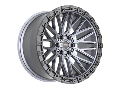 Vortek Off-Road VRT-608 Matte Titanium with Black Bead Ring 6-Lug Wheel; 20x10; -12mm Offset (19-25 RAM 1500)