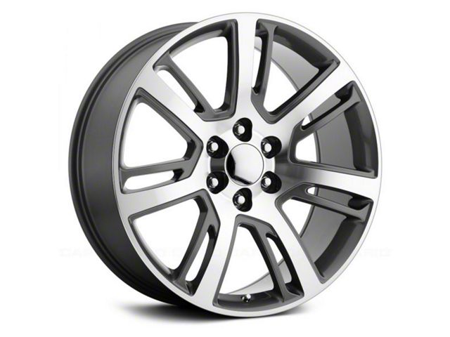 Voxx Replica Escalade Platinum Style Gunmetal Machined 6-Lug Wheel; 22x9; 31mm Offset (07-13 Sierra 1500)