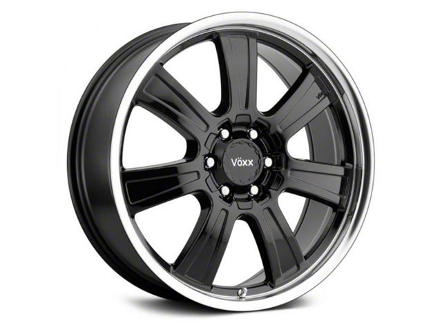 Voxx Turin Gloss Black with Mirror Machined Lip Wheel; 20x8.5; 39mm Offset (07-13 Sierra 1500)