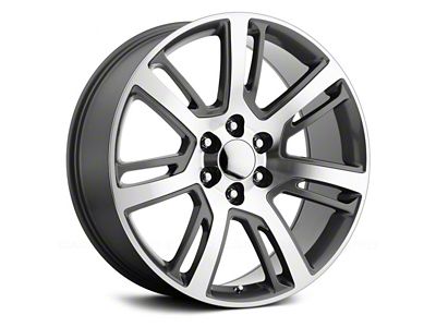 Escalade Platinum Style Gunmetal Machined 6-Lug Wheel; 22x9; 31mm Offset (99-06 Silverado 1500)