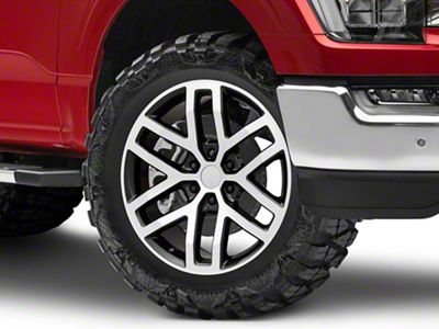 GEN2 Raptor Style Gloss Black Machined 6-Lug Wheel; 20x9; 25mm Offset (21-25 F-150)