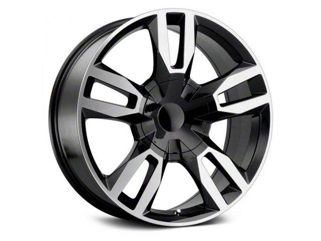 Voxx Replica RST Style Gloss Black Machined 6-Lug Wheel; 22x9; 24mm Offset (07-13 Sierra 1500)