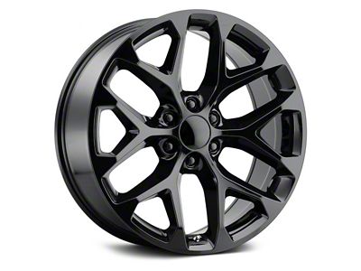 Voxx Replica Snowflake Style Gloss Black 6-Lug Wheel; 22x9; 24mm Offset (07-13 Sierra 1500)