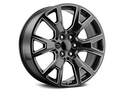 CHSEZ Style Gloss Black Milled 6-Lug Wheel; 22x9; 31mm Offset (07-14 Tahoe)