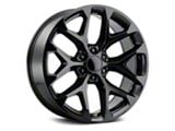 Snowflake Style Gloss Black 6-Lug Wheel; 22x9; 24mm Offset (07-14 Tahoe)