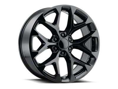 Voxx Replica Snowflake Style Gloss Black 6-Lug Wheel; 20x9; 27mm Offset (07-14 Yukon)