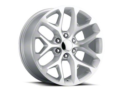 Voxx Replica Snowflake Style Silver Machined Face 6-Lug Wheel; 20x9; 27mm Offset (07-14 Yukon)