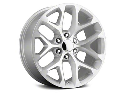 Voxx Replica Snowflake Style Silver Machined 6-Lug Wheel; 22x9; 24mm Offset (07-14 Yukon)