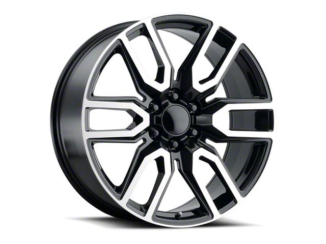 Voxx Replica Denali Style Gloss Black Machined 6-Lug Wheel; 20x9; 27mm Offset (14-18 Sierra 1500)