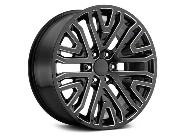 Voxx Replica DNSEV Style Gloss Black Milled 6-Lug Wheel; 22x9; 28mm Offset (14-18 Sierra 1500)