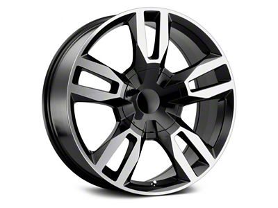 Voxx Replica RST Style Gloss Black Machined 6-Lug Wheel; 22x9; 24mm Offset (14-18 Sierra 1500)