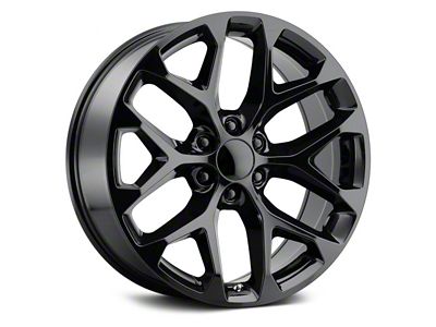 Voxx Replica Snowflake Style Gloss Black 6-Lug Wheel; 22x9; 24mm Offset (14-18 Sierra 1500)