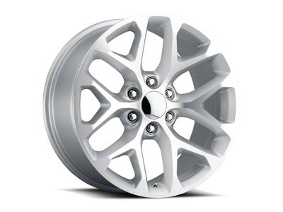 Voxx Replica Snowflake Style Silver Machined Face 6-Lug Wheel; 20x9; 27mm Offset (14-18 Sierra 1500)