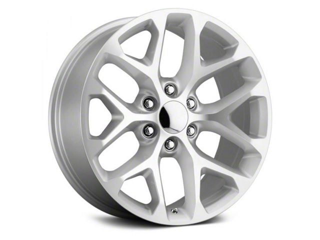 Voxx Replica Snowflake Style Silver Machined 6-Lug Wheel; 22x9; 24mm Offset (14-18 Sierra 1500)