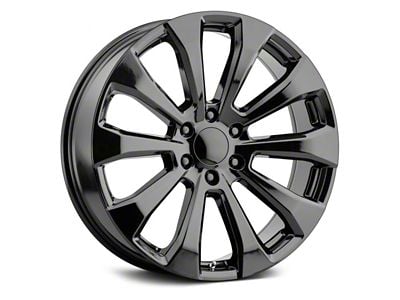 High Country Style Gloss Black 6-Lug Wheel; 22x9; 28mm Offset (14-18 Silverado 1500)