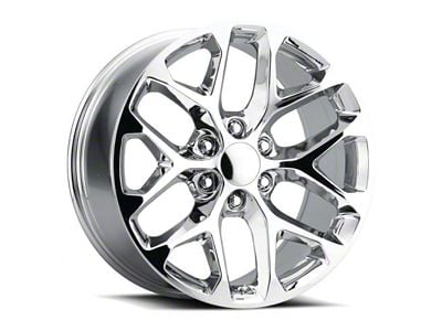 Snowflake Style Chrome 6-Lug Wheel; 22x9; 24mm Offset (14-18 Silverado 1500)