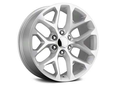 Voxx Replica Snowflake Style Silver Machined 6-Lug Wheel; 22x9; 24mm Offset (14-18 Silverado 1500)