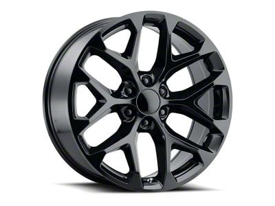 Voxx Replica Snowflake Style Gloss Black 6-Lug Wheel; 20x9; 27mm Offset (15-20 Yukon)